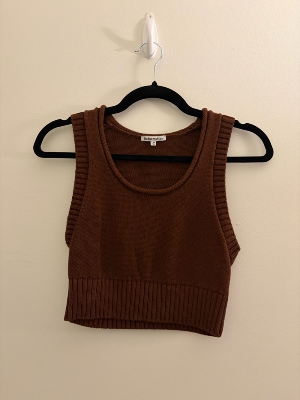 Reformation Dark Brown Knit Tank